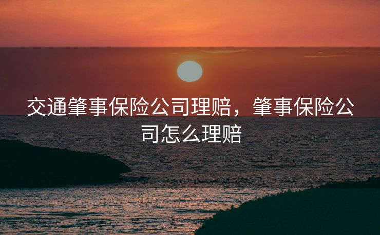 交通肇事保险公司理赔，肇事保险公司怎么理赔