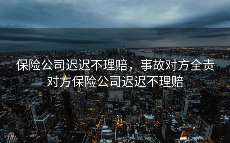 保险公司迟迟不理赔，事故对方全责对方保险公司迟迟不理赔