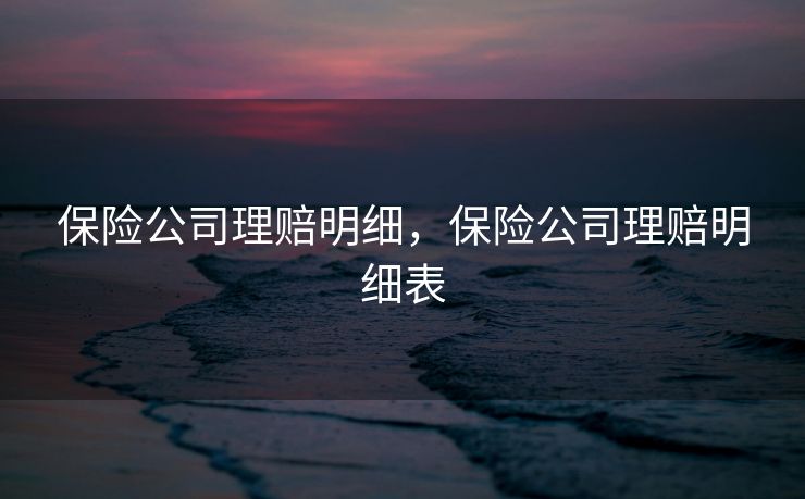 保险公司理赔明细，保险公司理赔明细表