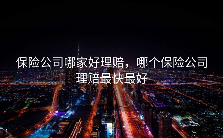 保险公司哪家好理赔，哪个保险公司理赔最快最好