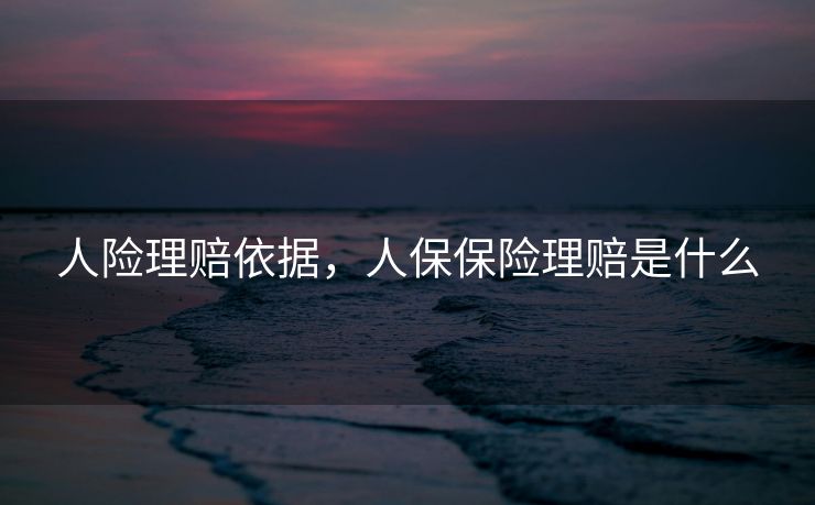 人险理赔依据，人保保险理赔是什么