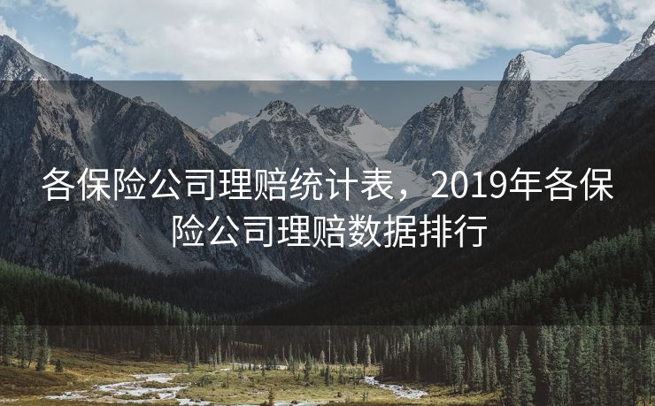 各保险公司理赔统计表，2019年各保险公司理赔数据排行