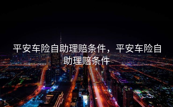 平安车险自助理赔条件，平安车险自助理赔条件