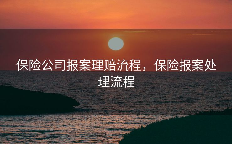 保险公司报案理赔流程，保险报案处理流程