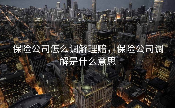 保险公司怎么调解理赔,保险公司调解是什么意思 保险公司怎么调解理赔,保险公司调解是什么意思