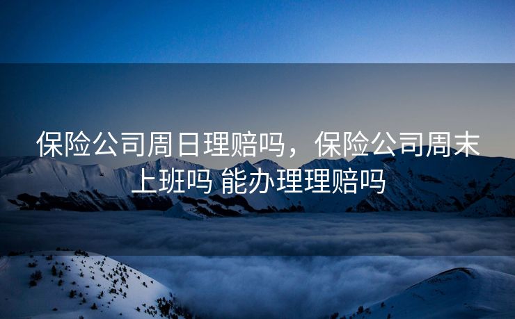 保险公司周日理赔吗，保险公司周末上班吗 能办理理赔吗