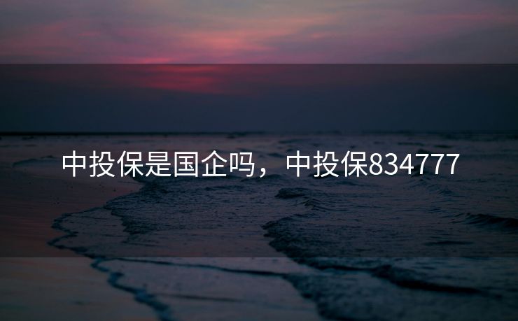 中投保是国企吗，中投保834777