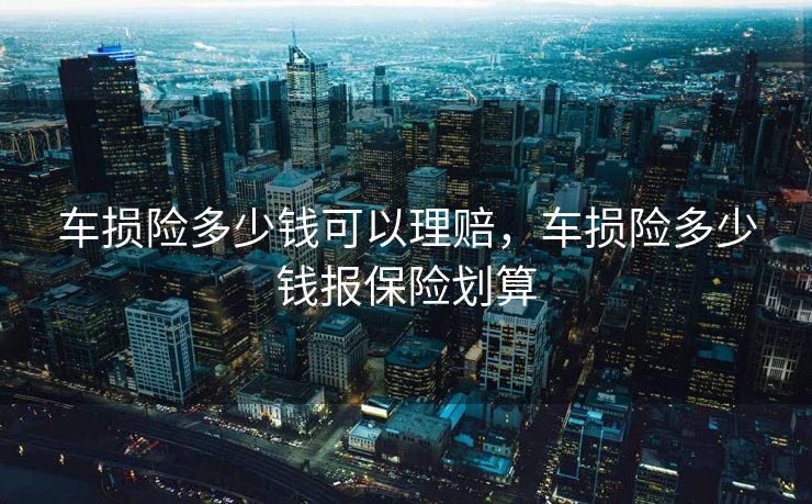 车损险多少钱可以理赔，车损险多少钱报保险划算