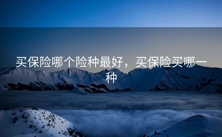 买保险哪个险种最好，买保险买哪一种