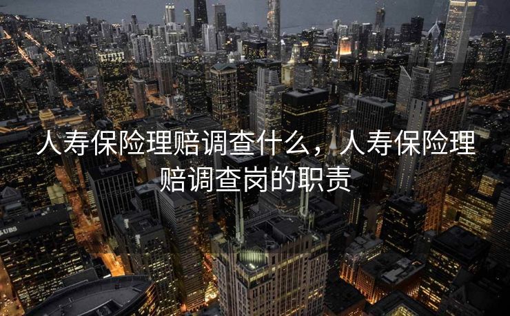 人寿保险理赔调查什么，人寿保险理赔调查岗的职责