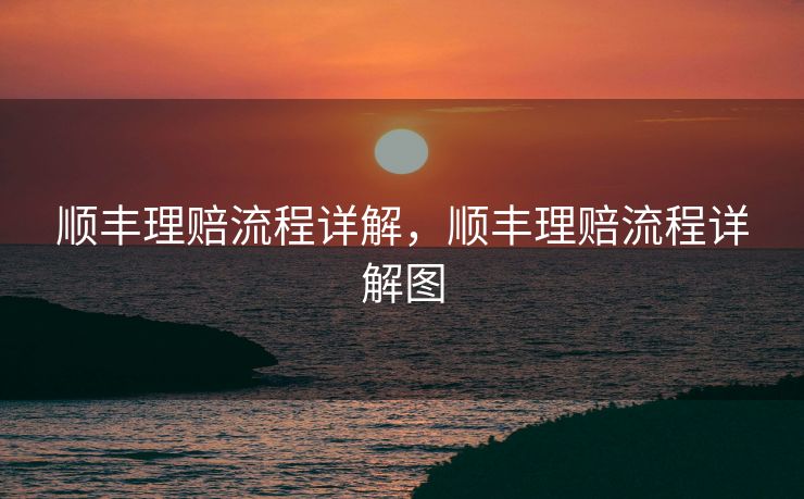 顺丰理赔流程详解，顺丰理赔流程详解图