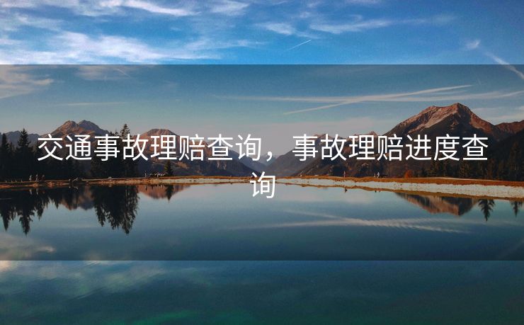 交通事故理赔查询，事故理赔进度查询
