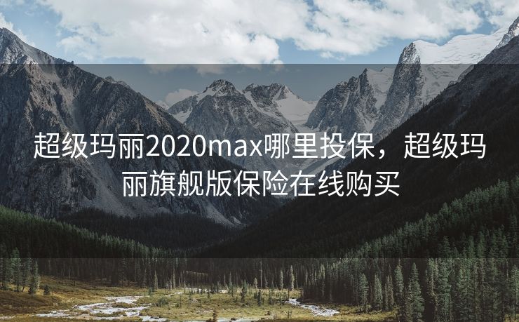 超级玛丽2020max哪里投保，超级玛丽旗舰版保险在线购买