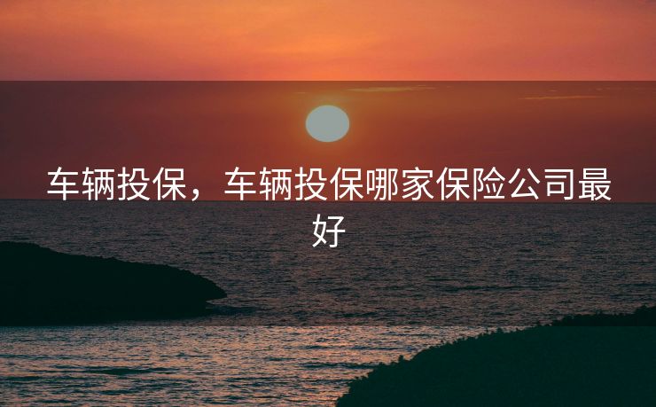 车辆投保，车辆投保哪家保险公司最好
