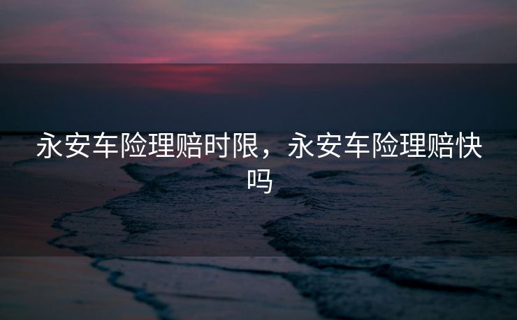 永安车险理赔时限，永安车险理赔快吗