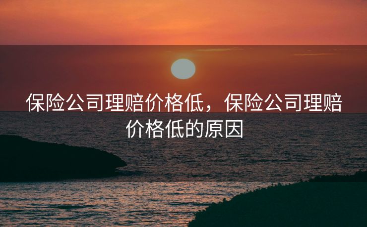 保险公司理赔价格低，保险公司理赔价格低的原因
