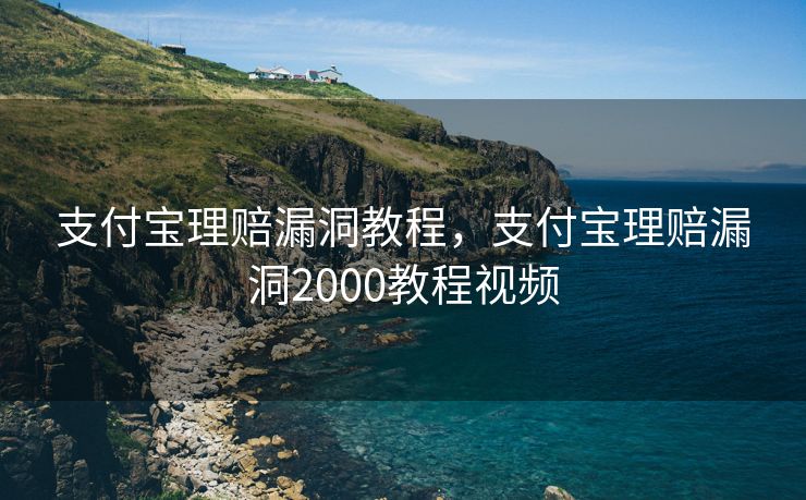 支付宝理赔漏洞教程，支付宝理赔漏洞2000教程视频