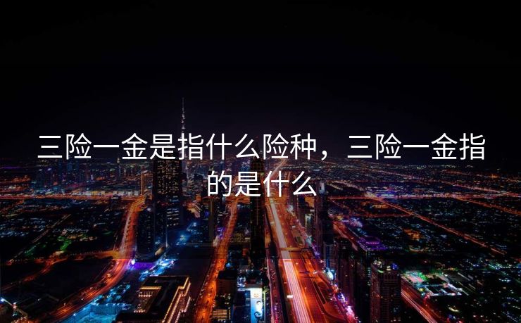 三险一金是指什么险种，三险一金指的是什么