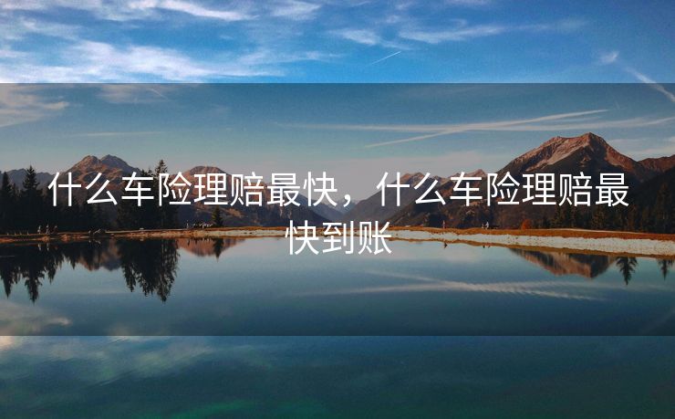 什么车险理赔最快，什么车险理赔最快到账