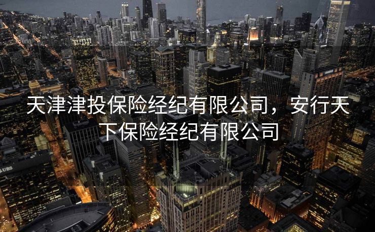 天津津投保险经纪有限公司，安行天下保险经纪有限公司