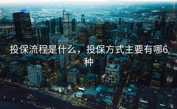 投保流程是什么,投保方式主要有哪6种 投保流程是什么,投保方式主要有哪6种