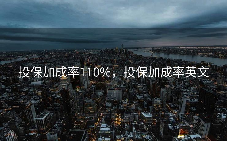 投保加成率110%，投保加成率英文