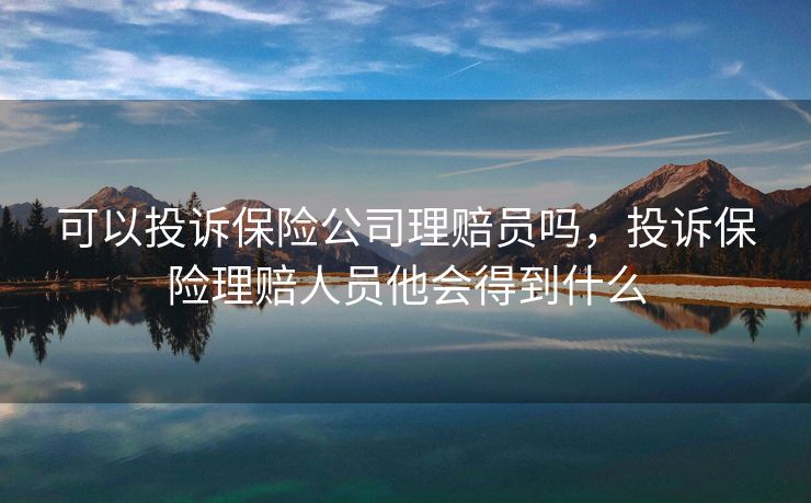 可以投诉保险公司理赔员吗，投诉保险理赔人员他会得到什么