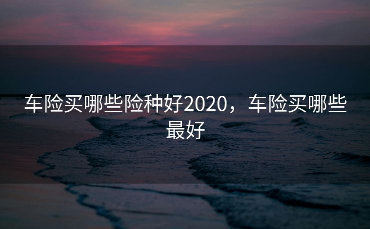 车险买哪些险种好2020，车险买哪些最好