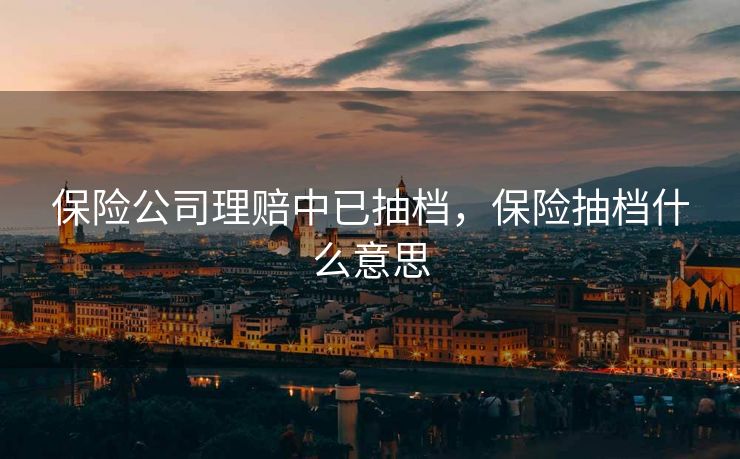 保险公司理赔中已抽档，保险抽档什么意思