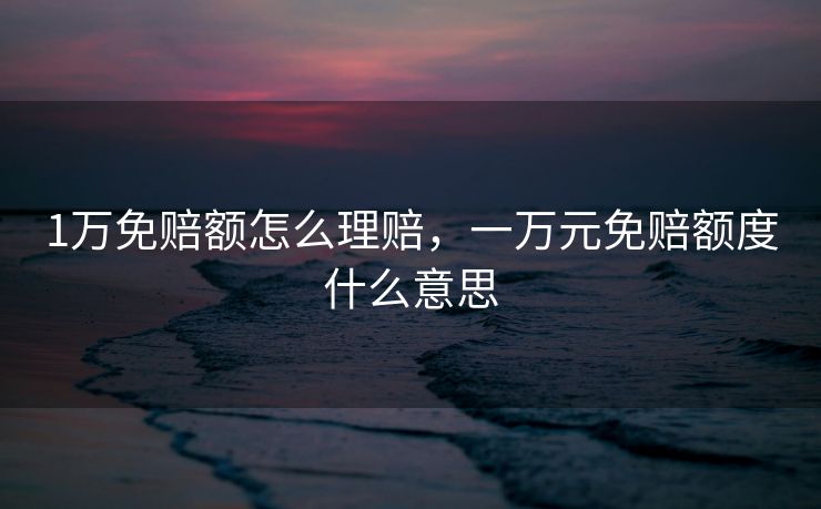 1万免赔额怎么理赔，一万元免赔额度什么意思
