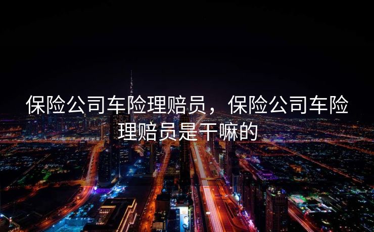 保险公司车险理赔员，保险公司车险理赔员是干嘛的