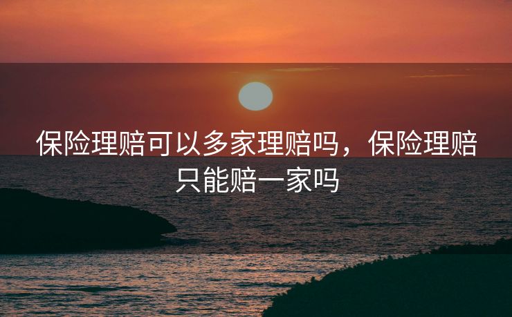 保险理赔可以多家理赔吗,保险理赔只能赔一家吗 保险理赔可以多家理赔吗,保险理赔只能赔一家吗