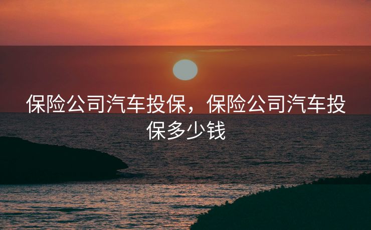 保险公司汽车投保，保险公司汽车投保多少钱