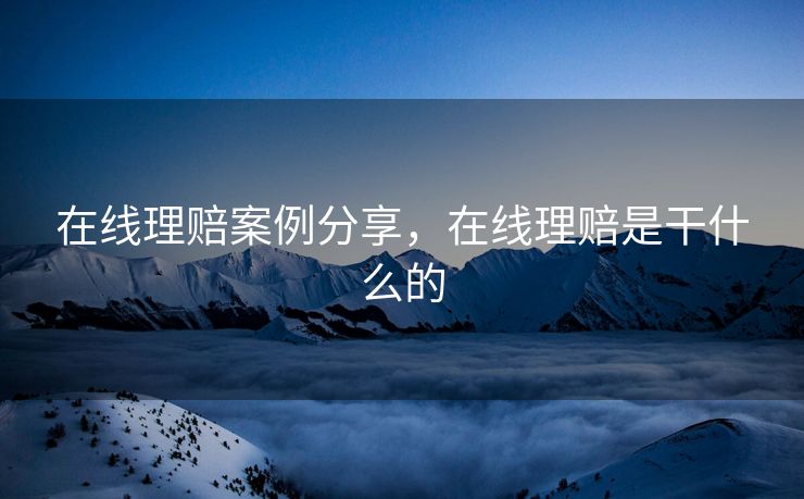 在线理赔案例分享，在线理赔是干什么的