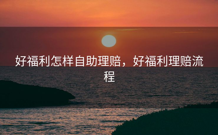 好福利怎样自助理赔，好福利理赔流程