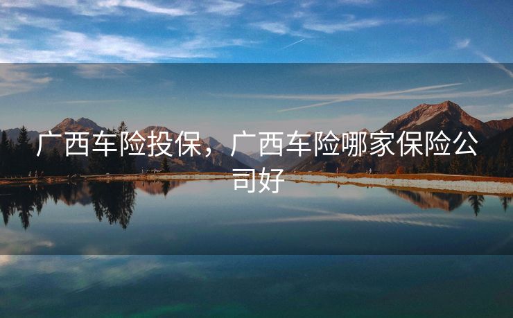 广西车险投保，广西车险哪家保险公司好