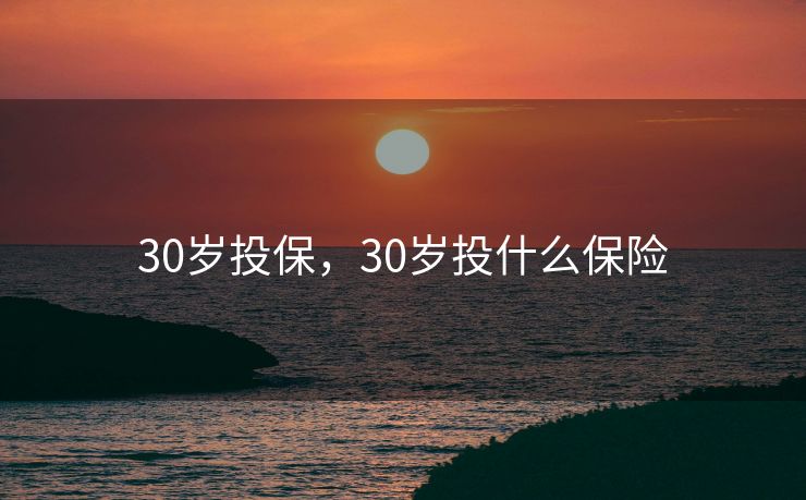30岁投保，30岁投什么保险
