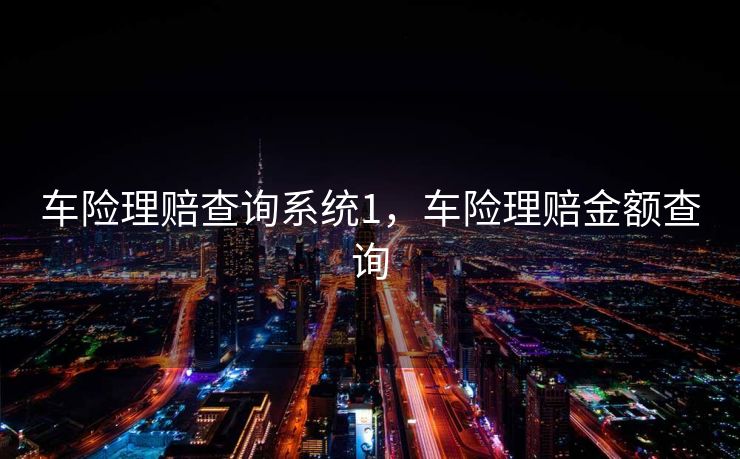 车险理赔查询系统1，车险理赔金额查询