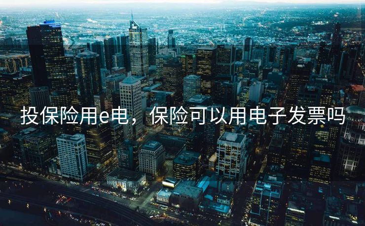 投保险用e电，保险可以用电子发票吗