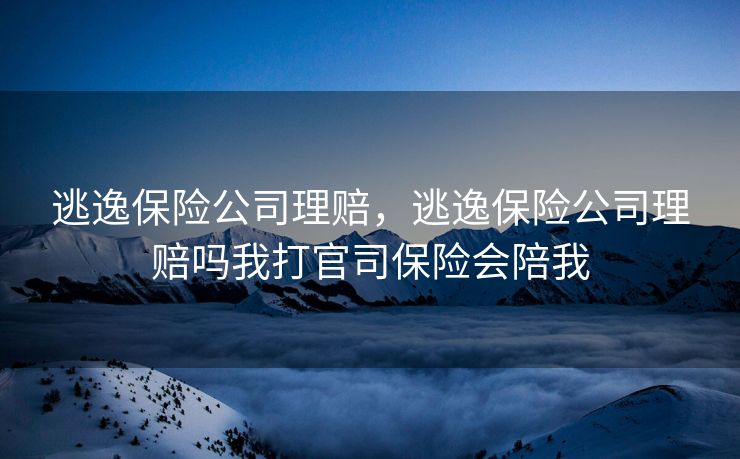 逃逸保险公司理赔，逃逸保险公司理赔吗我打官司保险会陪我