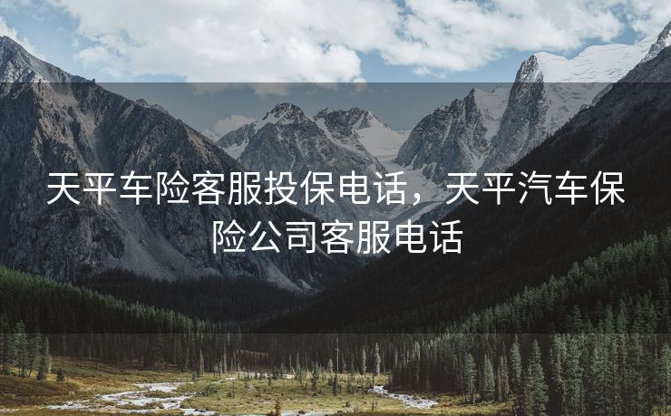 天平车险客服投保电话，天平汽车保险公司客服电话