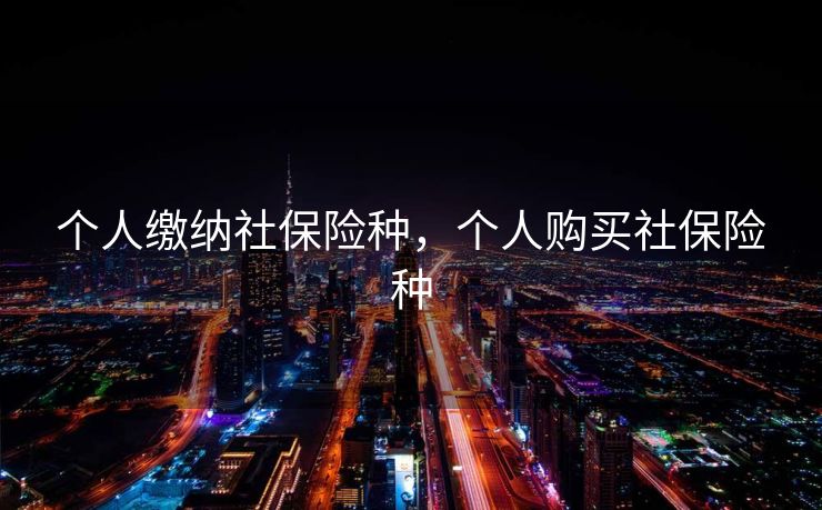 个人缴纳社保险种，个人购买社保险种