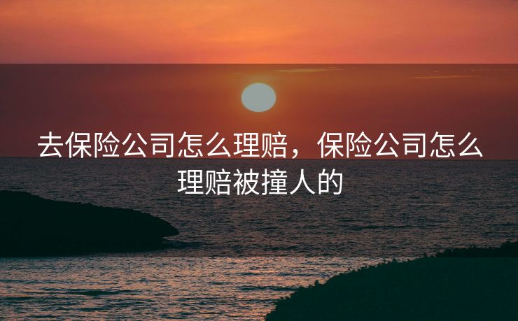 去保险公司怎么理赔，保险公司怎么理赔被撞人的