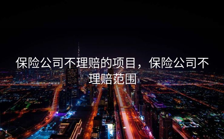 保险公司不理赔的项目，保险公司不理赔范围