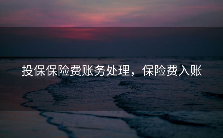 投保保险费账务处理，保险费入账