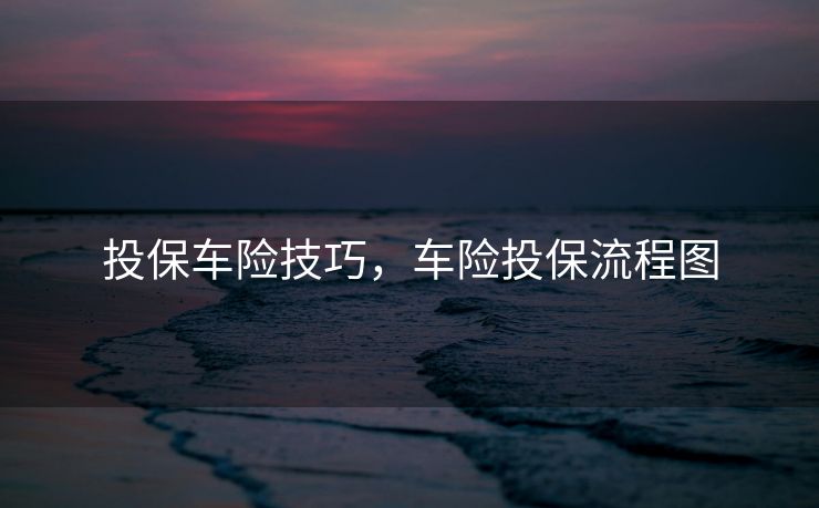 投保车险技巧，车险投保流程图