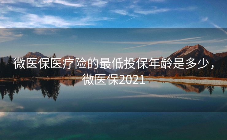 微医保医疗险的最低投保年龄是多少，微医保2021