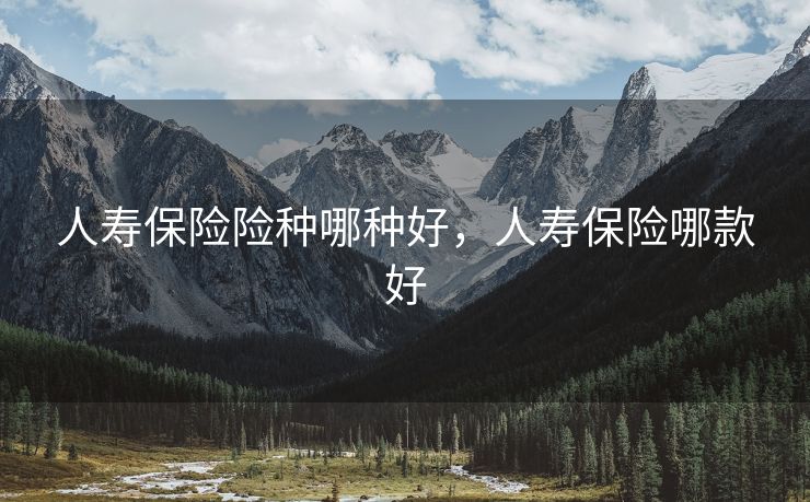 人寿保险险种哪种好，人寿保险哪款好