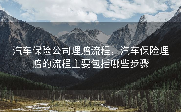 汽车保险公司理赔流程，汽车保险理赔的流程主要包括哪些步骤