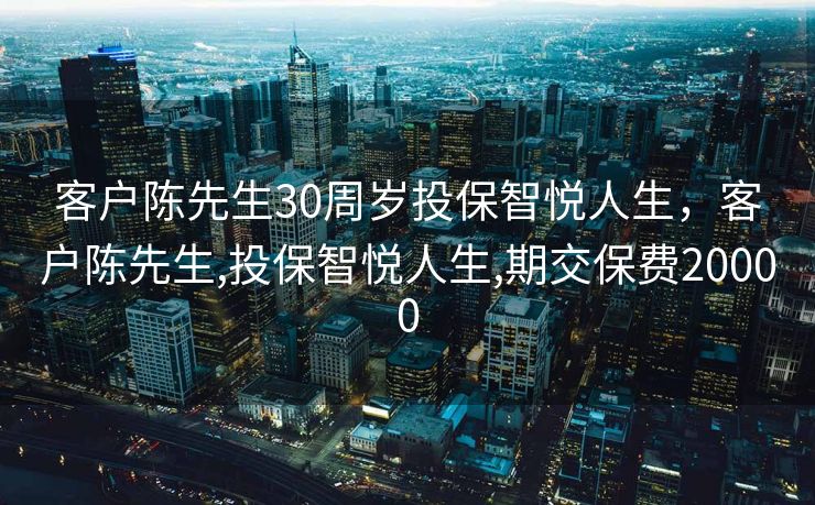 客户陈先生30周岁投保智悦人生，客户陈先生,投保智悦人生,期交保费20000